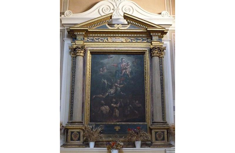 Madonna con Bambino e Angeli nell’atto di liberare le anime del Purgatorio nella chiesa di San Giovanni Battista a Roncitelli di Senigallia