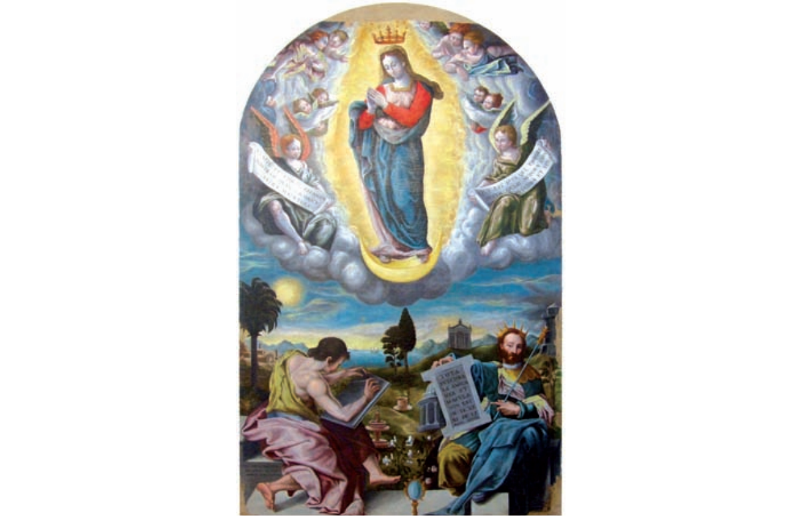 lImmacolata-Concezione-olio-su-tela-eseguita-nel-1588-da-Lelio-Leoncini-nella-chiesa-di-San-Giovanni-Battista-a-Scapezzano