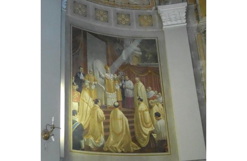 Affresco che ritrae papa Pio IX nella chiesa di Santa Maria Immacolata a Senigallia E. Atzori