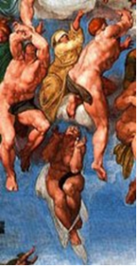 Gruppo di Beati che ascendono al cielo di Michelangelo censurato