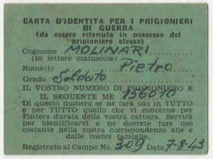 Molinari Pietro POW 156010, Campo 309, Kassassin, Egitto