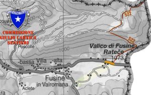 Il tracciato del sentiero CAI 522